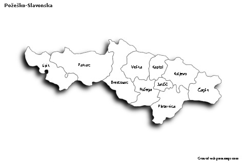 Sample Maps for Požeško-Slavonska (black-white,shadowy)