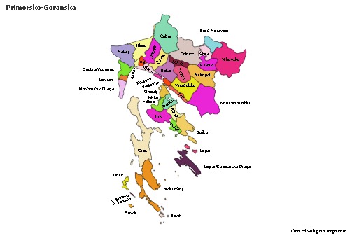 Primorsko-Goranska için Örnek Haritalar (renkli)