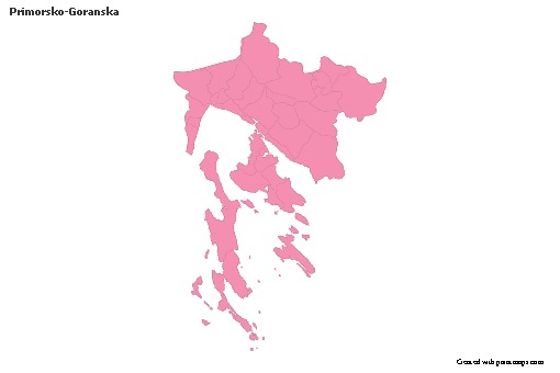 Primorsko-Goranska için Örnek Haritalar (pembe,anahat)