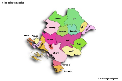 Contoh Peta untuk Šibensko-Kninska (berwarna,bayangan)