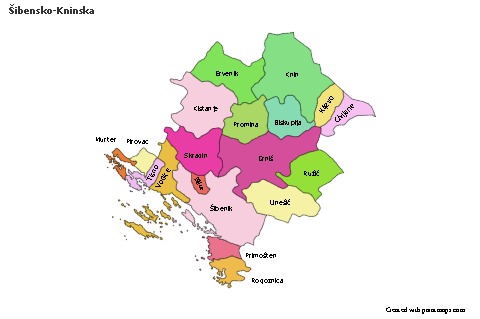 Contoh Peta untuk Šibensko-Kninska (berwarna)