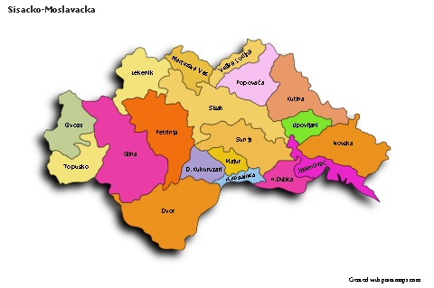 Sample Maps for Sisacko-Moslavacka (colored,shadowy)