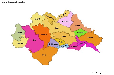 Sample Maps for Sisacko-Moslavacka (colored)