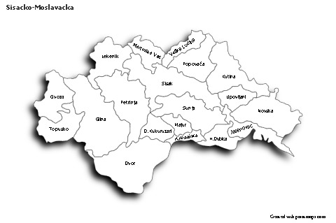 Sample Maps for Sisacko-Moslavacka (black-white,shadowy)