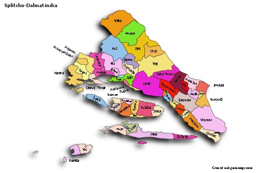 Sample Maps for Splitsko-Dalmatinska (colored,shadowy)