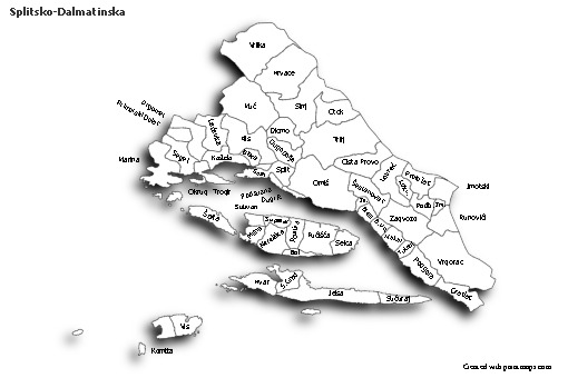 Sample Maps for Splitsko-Dalmatinska (black-white,shadowy)