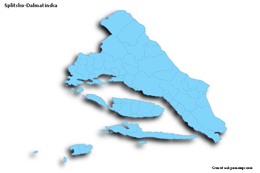 Sample Maps for Splitsko-Dalmatinska (blue,outline,shadowy)
