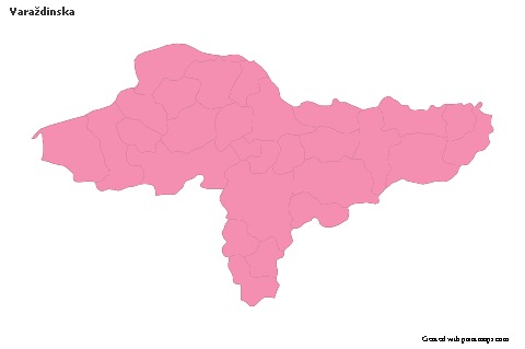 Contoh Peta untuk Varaždinska (merah jambu,garis besar)