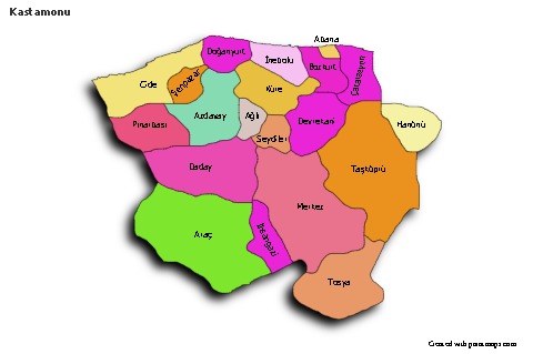 Sample Maps for Kastamonu (colored,shadowy)