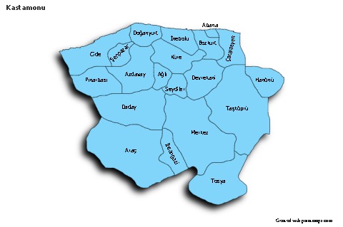 Sample Maps for Kastamonu (blue,shadowy)