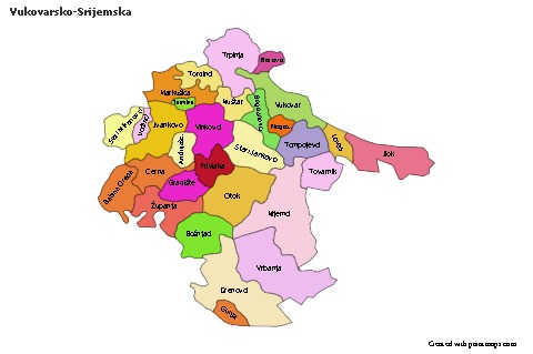 Contoh Peta untuk Vukovarsko-Srijemska (berwarna)