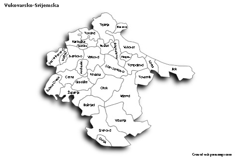 Contoh Peta untuk Vukovarsko-Srijemska (hitam-putih,bayangan)