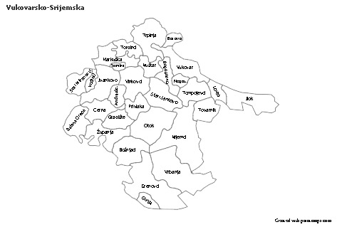 Contoh Peta untuk Vukovarsko-Srijemska (hitam-putih)