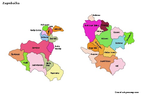 Contoh Peta untuk Zagrebačka (berwarna)