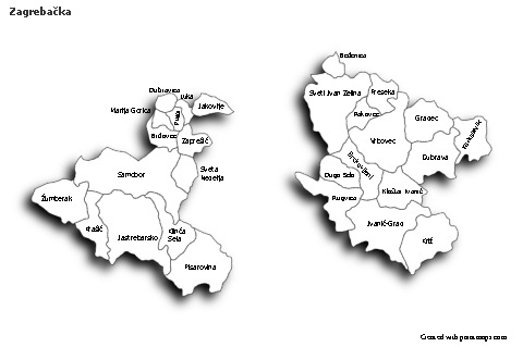 Contoh Peta untuk Zagrebačka (hitam-putih,bayangan)