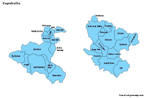 Contoh Peta untuk Zagrebačka (biru)