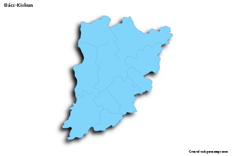 Sample Maps for Bács-Kiskun (blue,outline,shadowy)