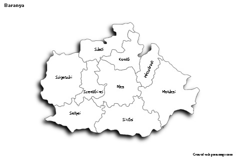 Baranya için Örnek Haritalar (siyah-beyaz,gölgeli)
