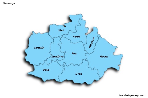 Baranya için Örnek Haritalar (mavi,gölgeli)