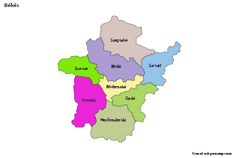 Sample Maps for Békés (colored)