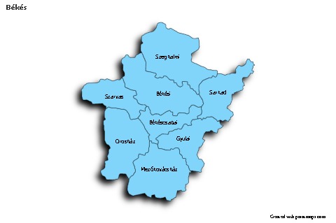 Sample Maps for Békés (blue,shadowy)
