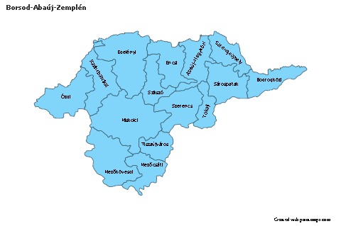 Contoh Peta untuk Borsod-Abaúj-Zemplén (biru)