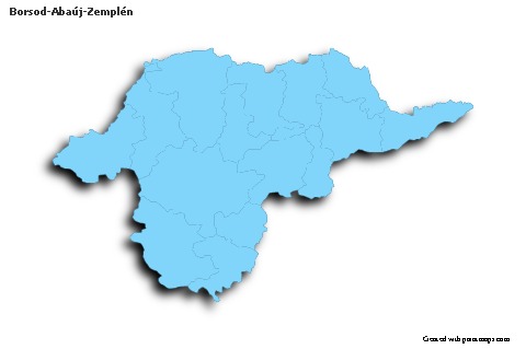 Contoh Peta untuk Borsod-Abaúj-Zemplén (biru,garis luar,bayangan)