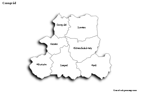 Sample Maps for Csongrád (black-white,shadowy)