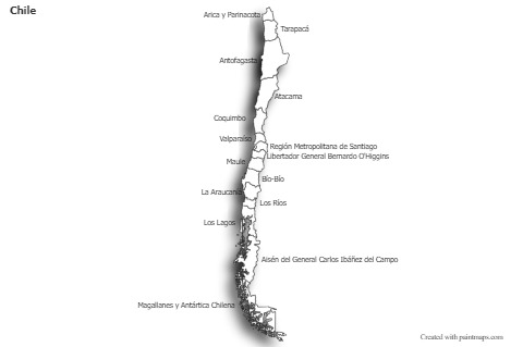 Sample Maps for Chile (black-white,shadowy)