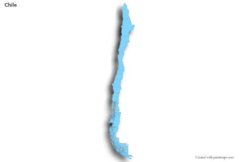 Sample Maps for Chile (blue,outline,shadowy)