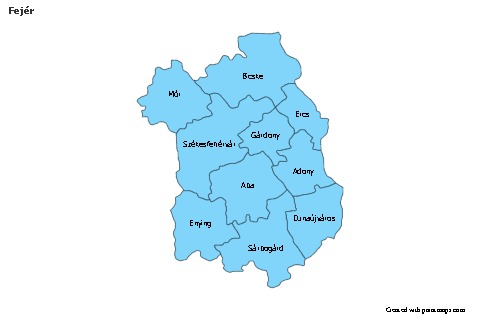 Contoh Peta untuk Fejér (biru)