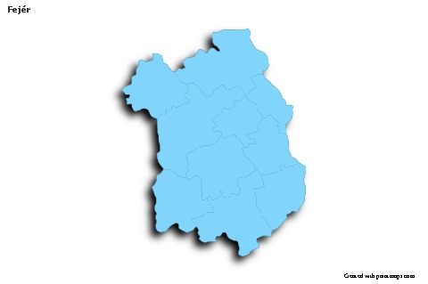 Contoh Peta untuk Fejér (biru,garis luar,bayangan)