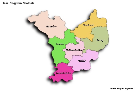 Contoh Peta untuk Jász-Nagykun-Szolnok (berwarna,bayangan)
