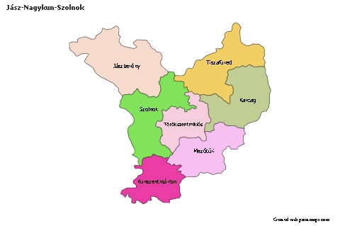 Contoh Peta untuk Jász-Nagykun-Szolnok (berwarna)