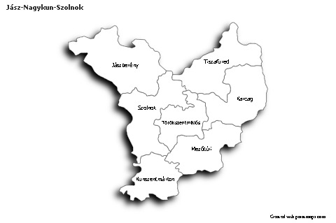 Contoh Peta untuk Jász-Nagykun-Szolnok (hitam-putih,bayangan)