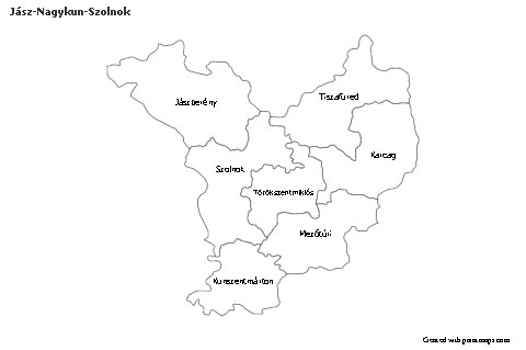 Contoh Peta untuk Jász-Nagykun-Szolnok (hitam-putih)