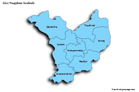 Contoh Peta untuk Jász-Nagykun-Szolnok (biru,bayangan)