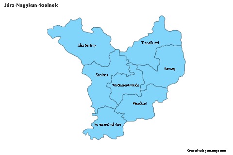 Contoh Peta untuk Jász-Nagykun-Szolnok (biru)
