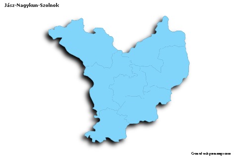Contoh Peta untuk Jász-Nagykun-Szolnok (biru,garis luar,bayangan)
