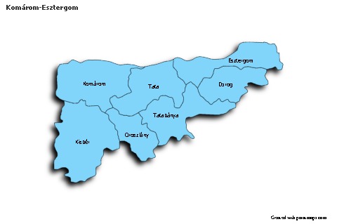 Mapas de muestra para Komárom-Esztergom (azul,sombrío)