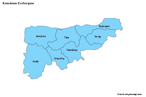 Mapas de muestra para Komárom-Esztergom (azul)