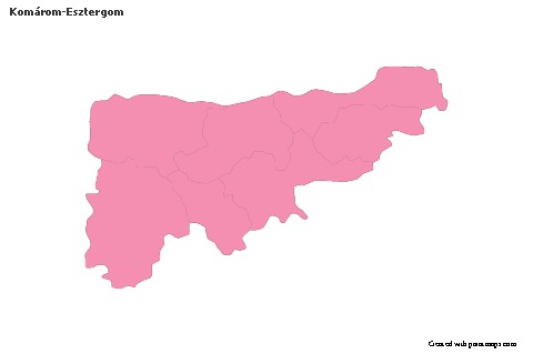Mapas de muestra para Komárom-Esztergom (rosa,contorno)