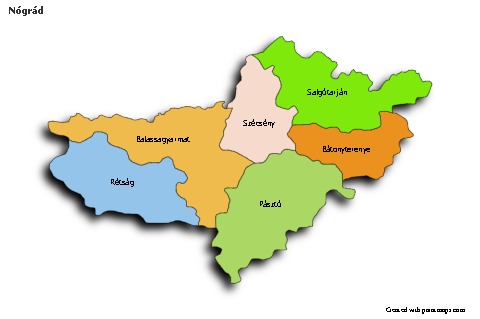 Sample Maps for Nógrád (colored,shadowy)