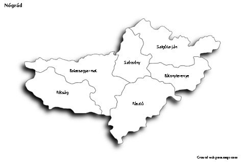 Sample Maps for Nógrád (black-white,shadowy)
