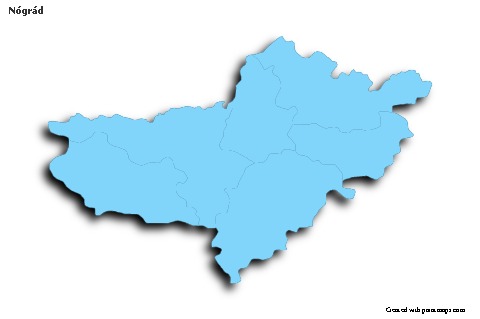 Sample Maps for Nógrád (blue,outline,shadowy)