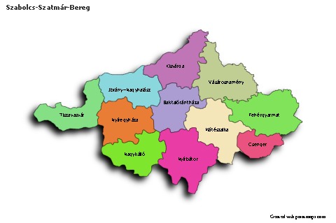 Sample Maps for Szabolcs-Szatmár-Bereg (colored,shadowy)