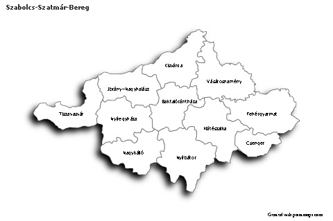 Sample Maps for Szabolcs-Szatmár-Bereg (black-white,shadowy)