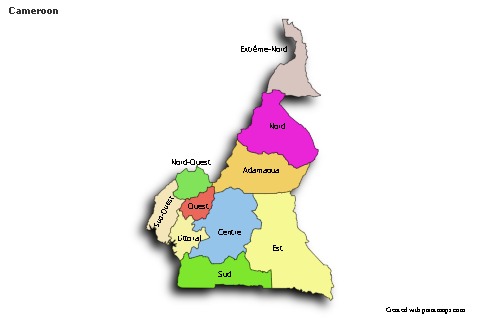 Sample Maps for Cameroon (colored,shadowy)