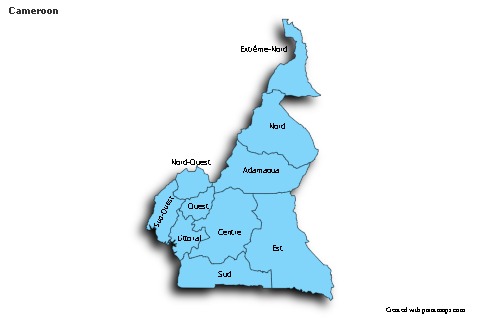 Sample Maps for Cameroon (blue,shadowy)