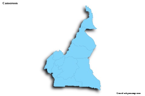 Sample Maps for Cameroon (blue,outline,shadowy)